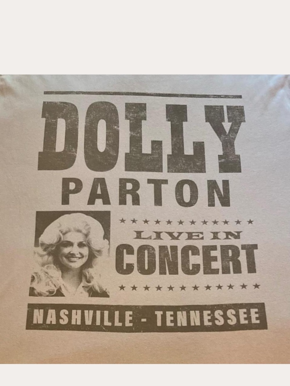 Dolly Parton Live In Concert Short Sleeve Tee - Beige